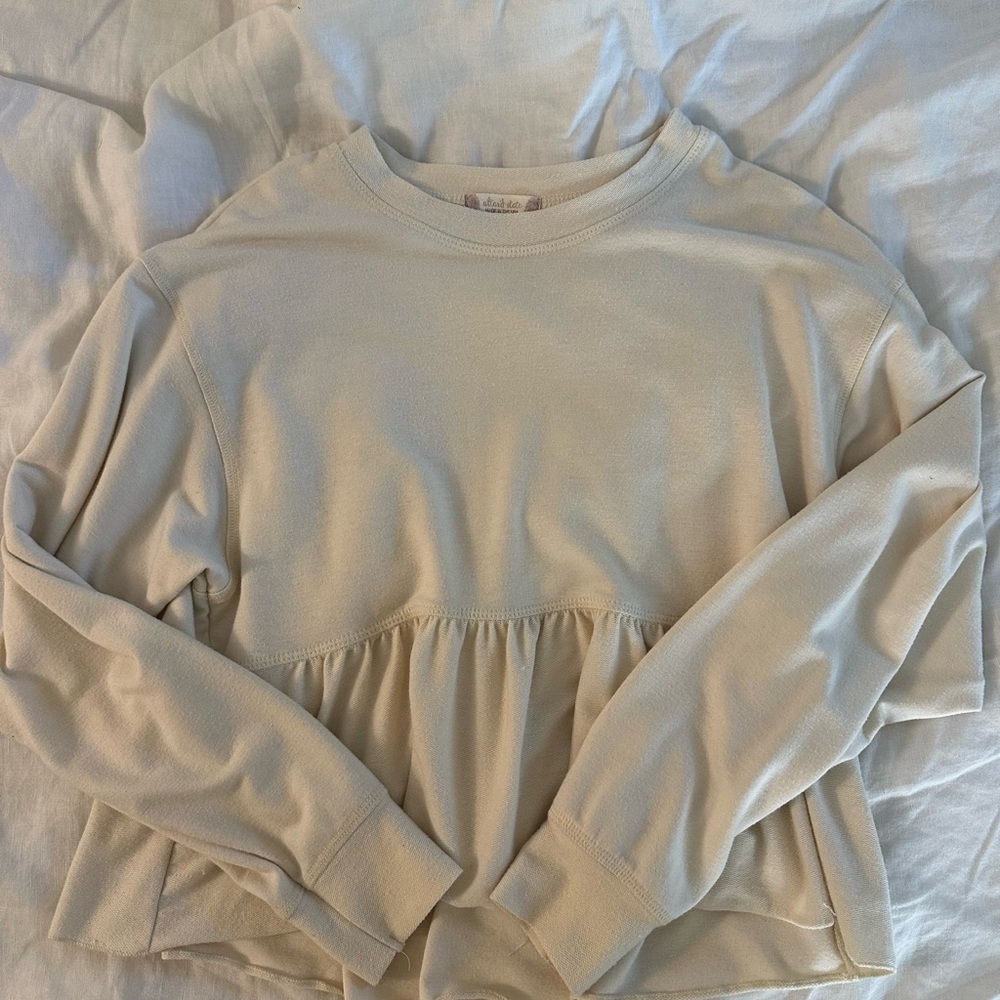 Altar'd State Cream Peplum Top